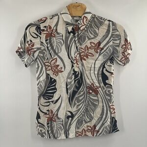Go Barefoot Hawaiian Shirt‎ Made In USA Men's Size Large Rayon 1/2 Button
